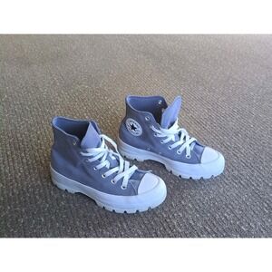 Converse Lugged Platform High Top Sneakers Blue White Size 6.5 Women's Lace Up
